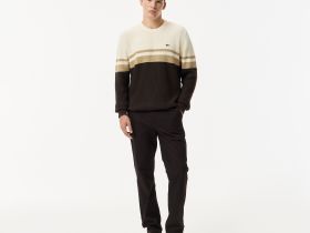 Мужской свитер Lacoste в полоску классического кроя