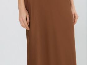 Сатиновая юбка А-силуэта, Оранжевый