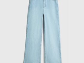 Широкие джинсы из плотного денима, Голубой