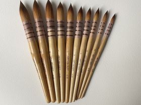 Кисть синтетика Taklon 7 Art Secret, короткая ручка, французское крепление, 15RT