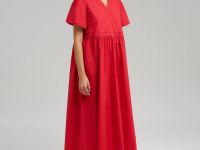 Свободное платье миди на кулиске