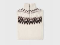 Манишка на молнии с шерстью альпака, Белый