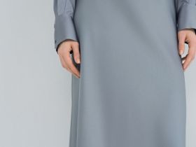 Атласная юбка миди А-силуэта, Серый