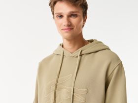 Мужское худи Lacoste свободного кроя с капюшоном