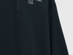 Толстовка с воротником-стойкой на молнии, Черный