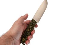 Нож Pocket Wolf Универсал конвекс, сталь AUS10Co, рукоять G10, желтый