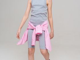 Комплект трикотажный для девочек: топ, брюки (легинсы)