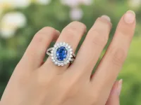 Кольцо из белого золота с сапфиром э4758кц08220453