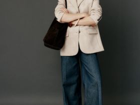 Однобортный жакет из искусственной замши, Бежевый