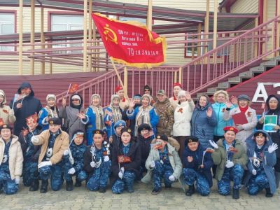 Эстафету «Знамя Победы» встретили в Жиганском районе