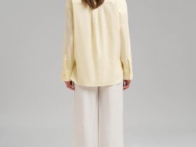 Свободная рубашка изо льна и хлопка