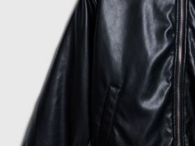 Куртка из искусственной кожи для девочек, Черный