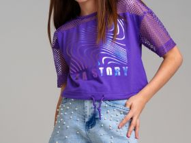 Шорты текстильные джинсовые для девочек