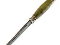 Финка НКВД, дамаск, стабилизированная коричневая карельская береза