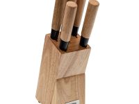 Набор из 5 кухонных ножей Fissman Pascual, деревянная подставка