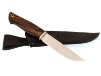 Нож для снятия шкур Ястреб, сталь М398, рукоять айронвуд, мельхиор