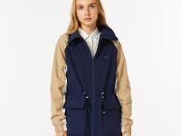 Женская двухцветная ветровка Lacoste с капюшоном
