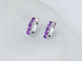 Серьги из серебра с аметистами э0607сг05103500