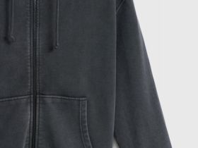 Толстовка на молнии с эффектом стирки, Серый