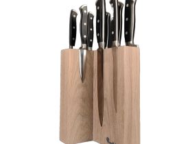 Подставка настольная магнитная для 8 ножей Woodinhome KS009SOW, дуб