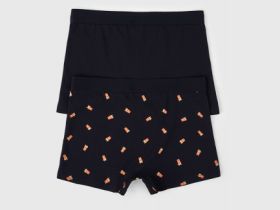 Трусы-боксеры с принтом для мальчиков, 2 шт., Синий