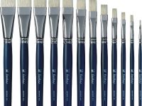 Кисть щетина №6 плоская Альбатрос "Байкал" длинная ручка