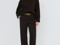 Рубашка из искусственной замши, Коричневый