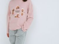 Лонгслив с принтом для девочек, Розовый