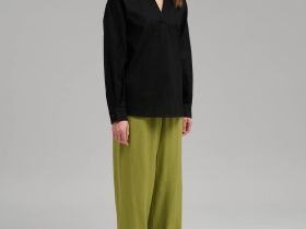 Свободная рубашка изо льна и хлопка