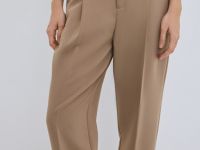 Зауженные брюки с ремнём, Бежевый