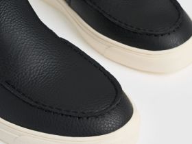 Слипоны с контрастной подошвой, Черный