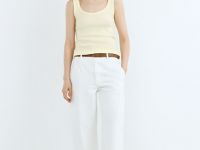 Базовая майка в рубчик, Желтый