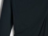 Лонгслив с драпировкой и асимметричным вырезом, Черный