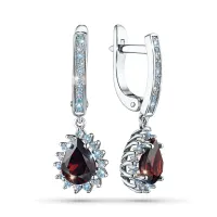 Серьги из белого золота с гранатами э4766сг06210424
