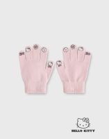 Розовые перчатки с принтом Hello Kitty для девочки Глория Джинс