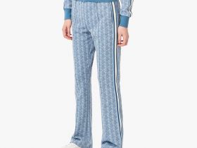 Женские расклешенные спортивные брюки Lacoste с монограммой