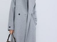 Пальто с поясом, Серый