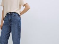 Джинсы Mom с высокой посадкой, Синий