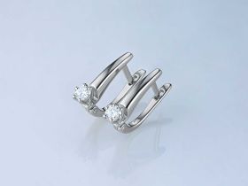 Серьги из белого золота с бриллиантами э4701сг03220202
