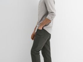 Базовые брюки Slim fit, Коричневый