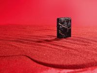 Зажигалка ZIPPO Fusion Marble Design с покрытием 540 Tumbled Chrome, латунь/сталь, черная, 38x13x57 мм