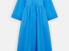 Платье А-силуэта с воротником-стойкой