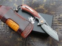 Складной нож Steelclaw Бук, сталь VG-10/дамаск, рукоять красное дерево