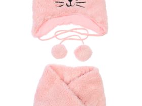 Комплект детский вязаный для девочки: шапка, снуд