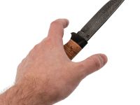 Нож Егерь, сталь дамаск, рукоять береста/граб