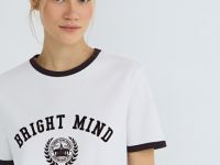 Футболка с контрастной отделкой, Белый