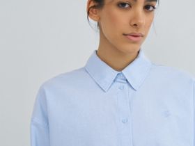 Рубашка из хлопка оксфорд, Голубой