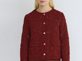 Кардиган кроше, Оранжевый