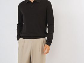 Поло с длинным рукавом, Коричневый