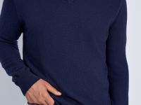 Джемпер из шерсти и хлопка с v-образной горловиной